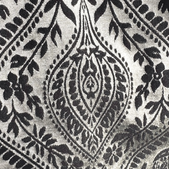 Worthington Black & White/Silver Satin-Textured Paisley Slim Pants Size 10 - Picture 8 of 8